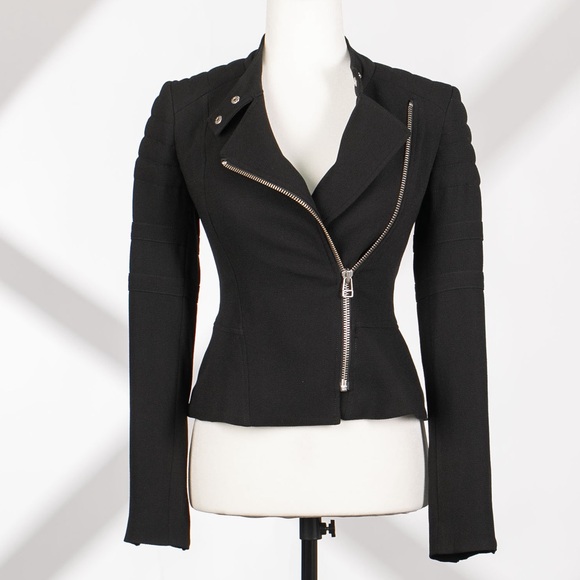 Aritzia Wilfred Montesson Crepe Biker Jacket black, Size 0, Excellent Condition - Picture 1 of 10